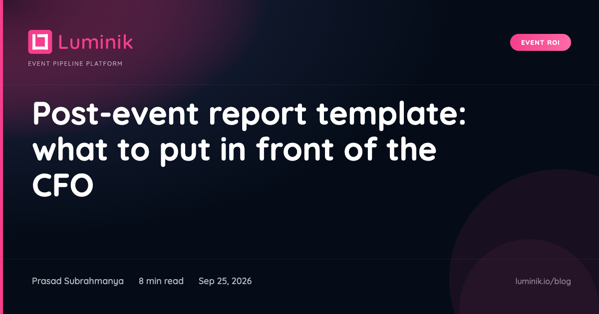 Post-event report template: what to put in front of the CFO cover image
